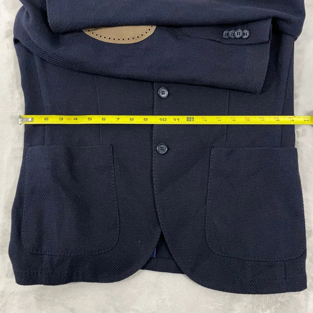 Il‎ Garbo Collection Angelico Blazer Mens 40 Tall Navy Blue Elbow Patches Coat